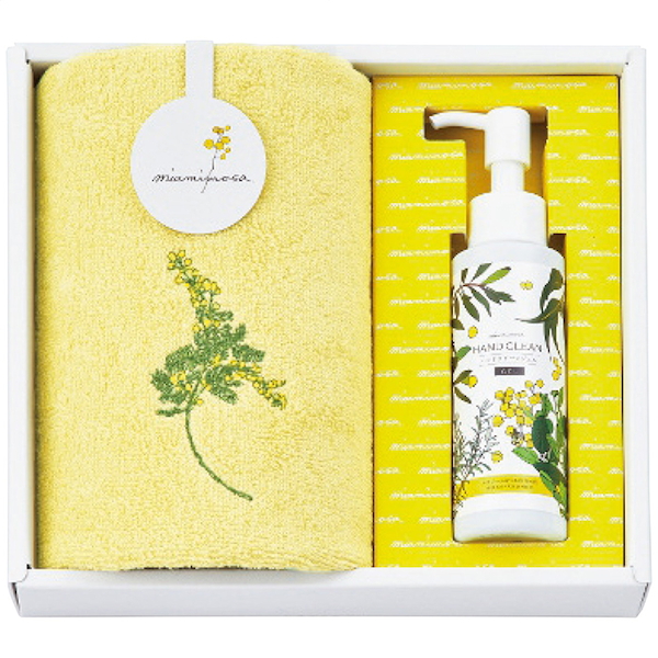 ミアミモザ ウォッシュタオル＆ハンドクリーンジェルセット