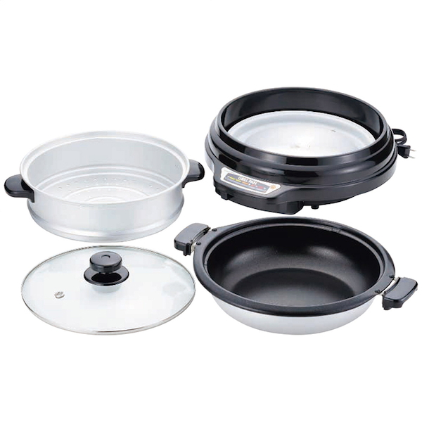 [ホームスワン]グリルパン27cm(蒸し鍋付)