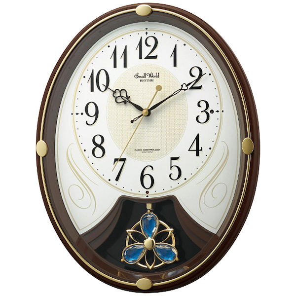[リズム]電波メロディ掛時計“スモールワールドリリィN”
