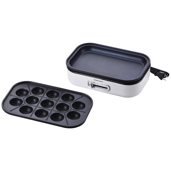 [ホームスワン]ソロホットプレート(たこ焼きプレート付)