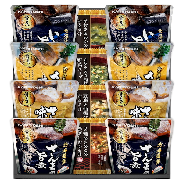 北海道産4種類の魚の煮付けとフリーズドライ詰合せ