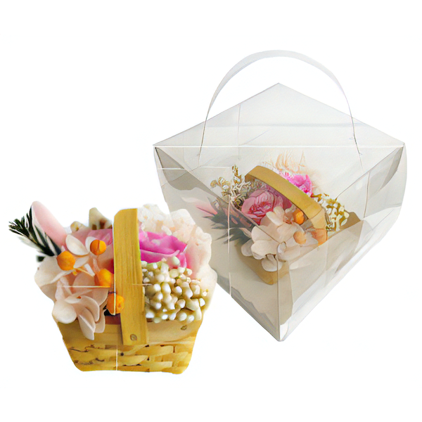 [Q-FLA]バスケットアレンジ ピンク