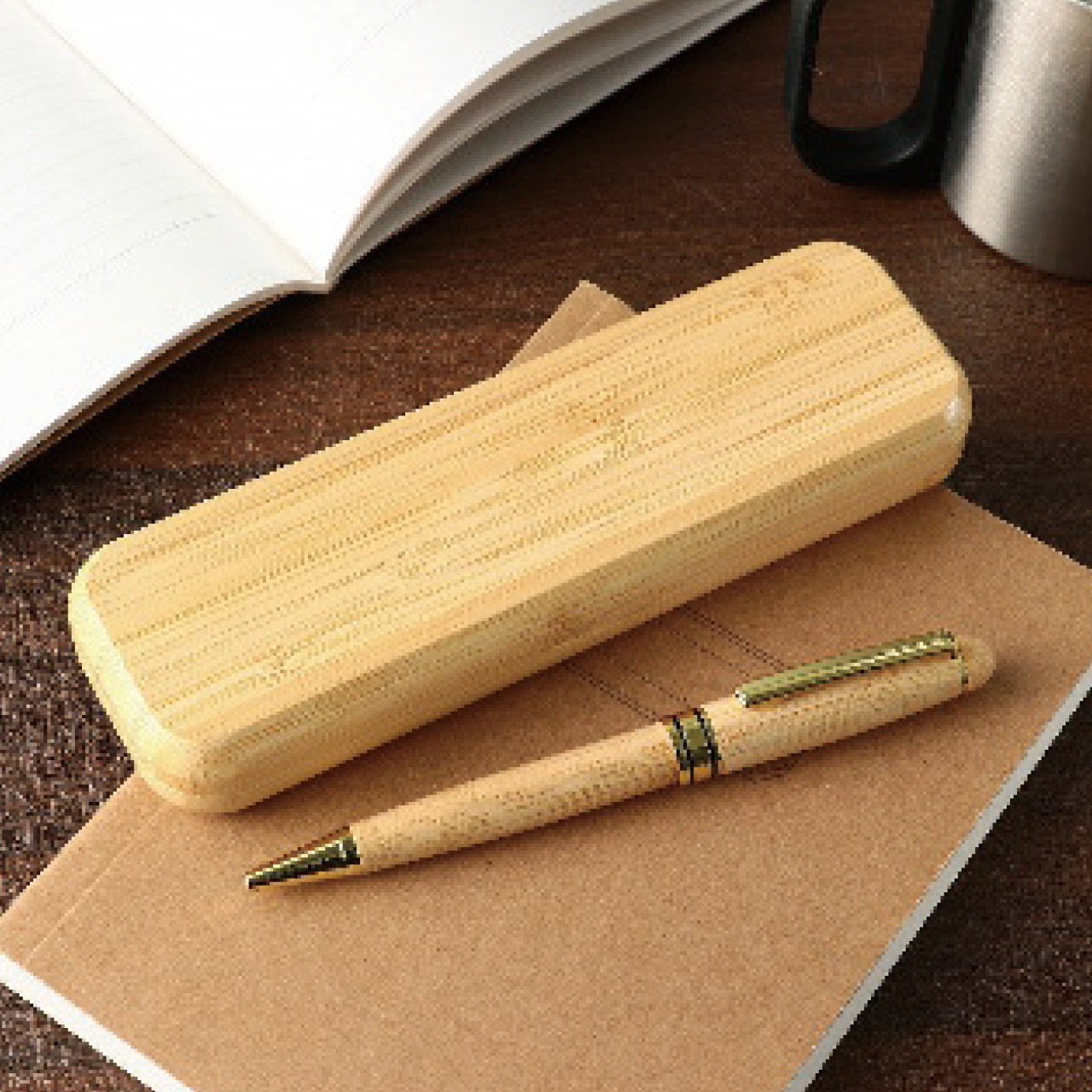 【名入れ】天然竹製ボールペン 100個