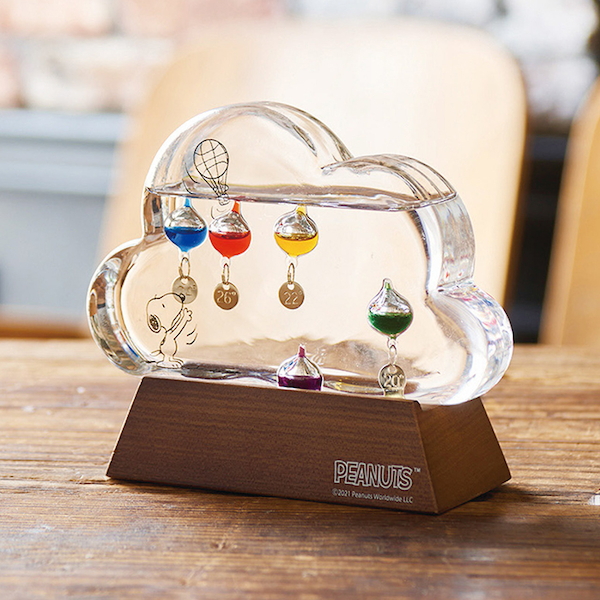 [スヌーピー]ガラスフロート温度計 クラウド