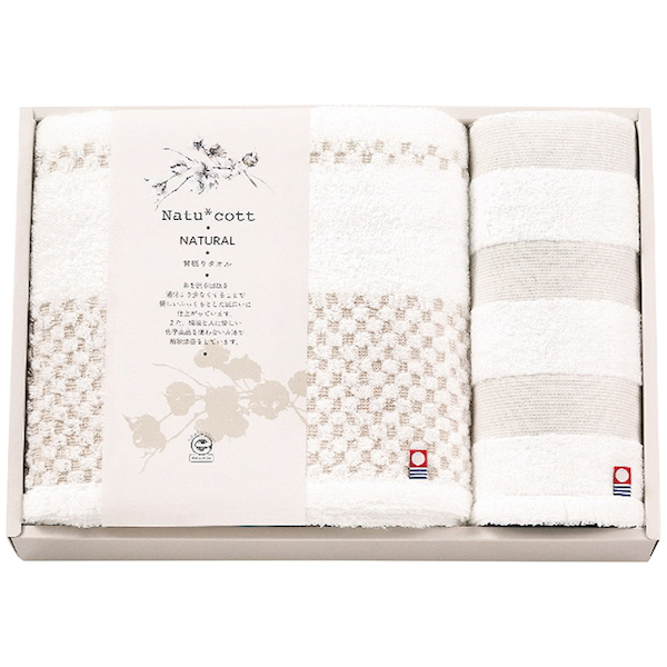ナチュコット 甘撚りバス・ウォッシュタオルセット