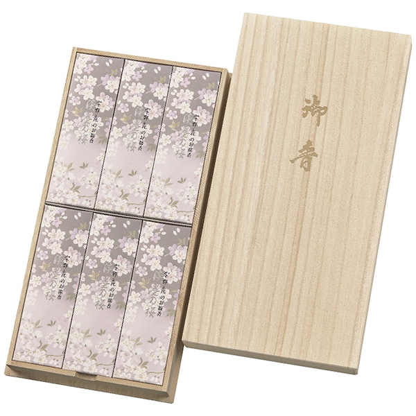 [日本香堂]宇野千代のお線香 新・淡墨の桜 桐箱6箱セット