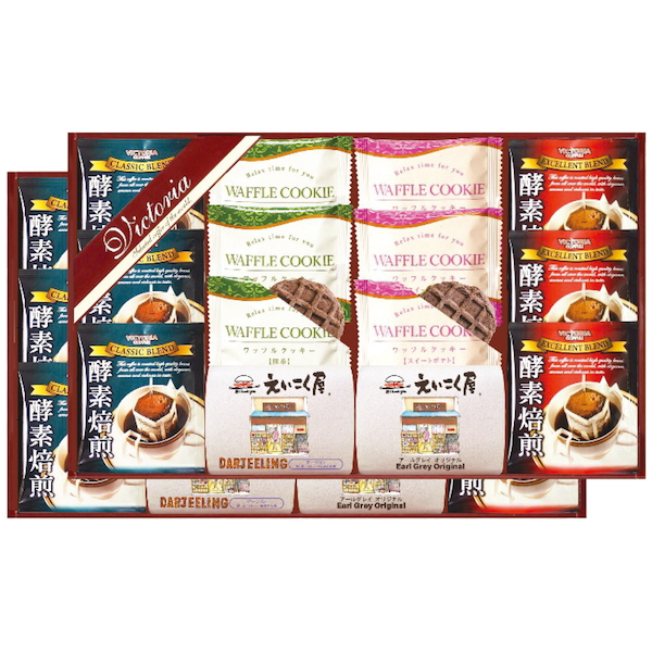[ビクトリアコーヒー]ドリップコーヒー＆紅茶・ワッフルクッキーセット