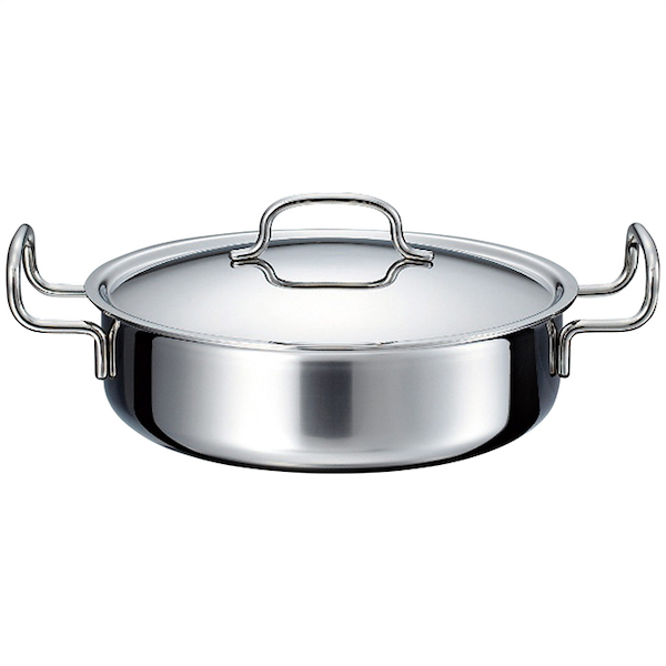 [ジオ･プロダクト]全面7層 浅型両手鍋25cm