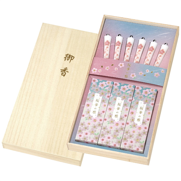 [カメヤマ]桜華の雅 線香・ローソクセット