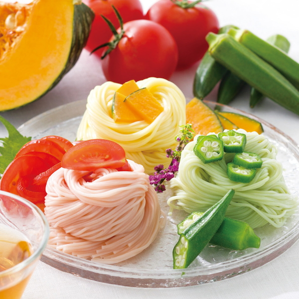 [池利]夏野菜を使った三輪素麺