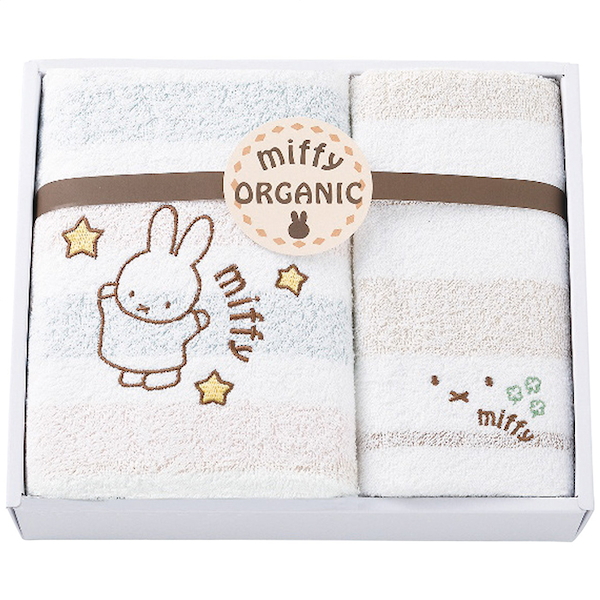 [西川]ミッフィー オーガニックバス・ウォッシュタオルセット