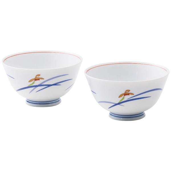 [香蘭社]オーキッドブルーム 組飯碗