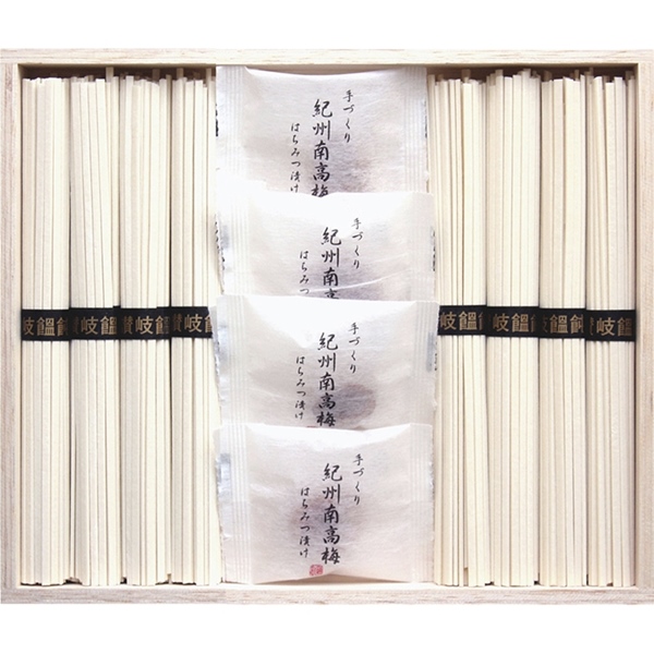 紀州南高梅・讃岐うどん詰合せ（木箱入）