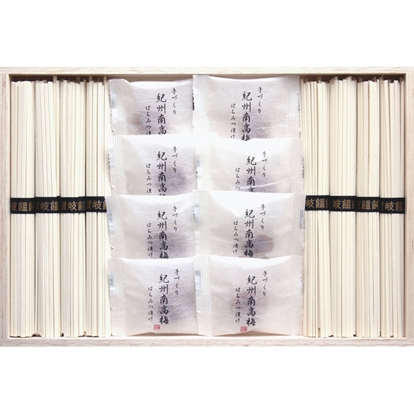 紀州南高梅・讃岐うどん詰合せ（木箱入）
