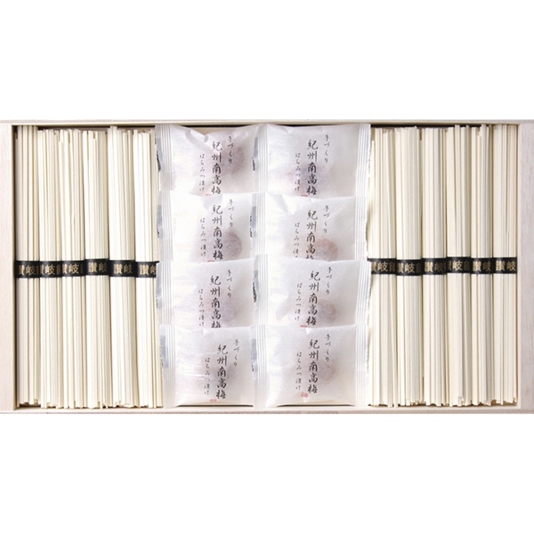 紀州南高梅・讃岐うどん詰合せ（木箱入）