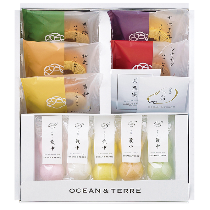 【ロゴ入れ 帯付き/送料無料】[OCEAN&TERRE]極バーム&手作り最中セットC