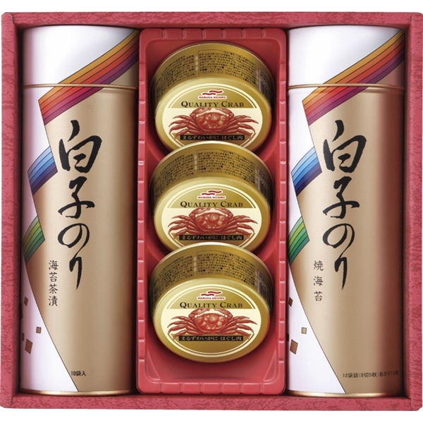 [白子のり]海苔・かに缶詰合せ