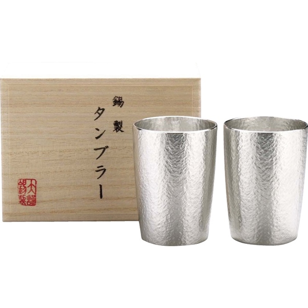 本錫タンブラー180ml ベルクペア（桐箱入）