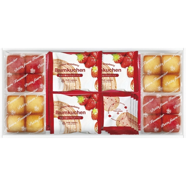 【数量限定50％OFF】あまおう苺バウムクーヘン＆プチフィナンシェ ギフトボックス