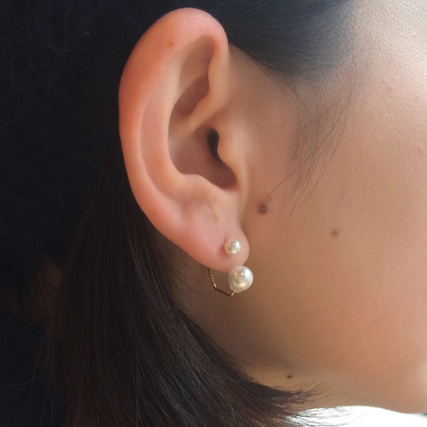 [Natully]Polygon 片耳ピアス 六角形 1606P-01