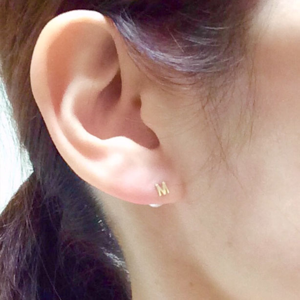 [Natully]Initial Pierce イニシャルピアス Gold