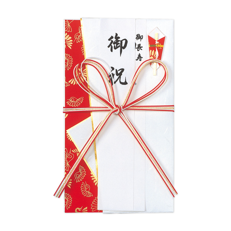 [祝儀袋] 花結び5本/赤白