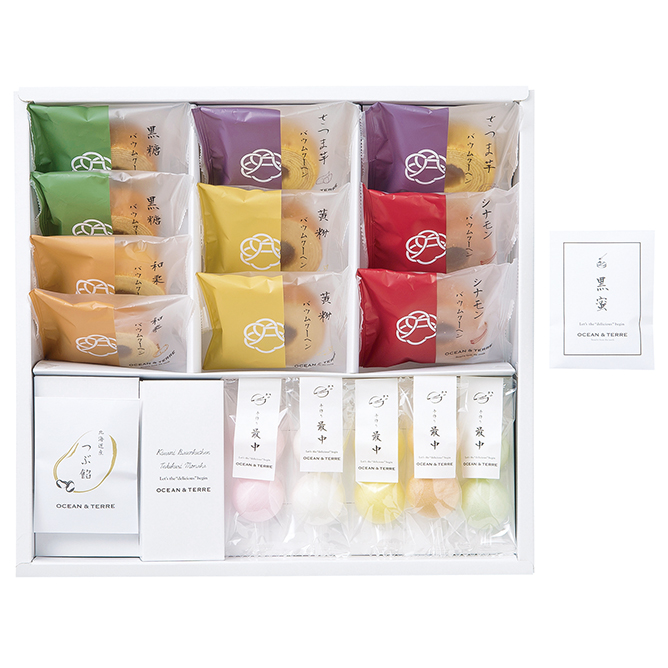 【ロゴ入れ 帯付き/送料無料】[OCEAN&TERRE]極バーム&手作り最中セットD