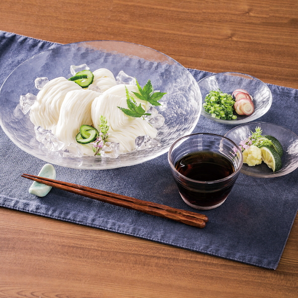 [池利]三輪素麺・国産白桃ゼリー詰合せ