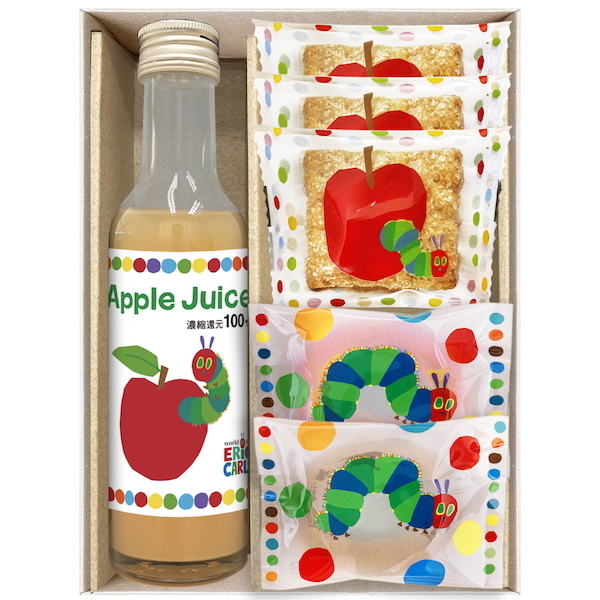 はらぺこあおむし　アップルジュース＆しっとりドーナツ　スイーツセット