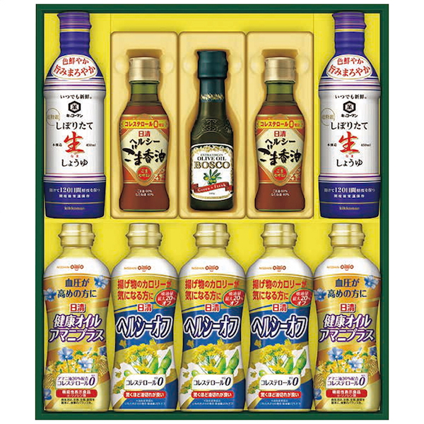 [日清オイリオ]ヘルシーオイル＆キッコーマン生しょうゆギフト