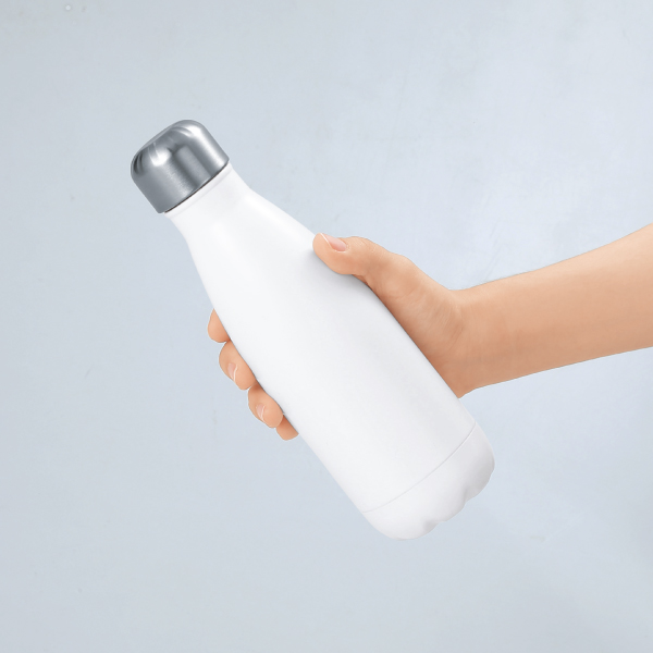 【名入れ】スリムネック真空ステンレスボトル 400ml ホワイト 100個