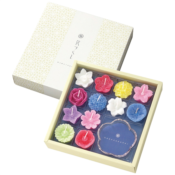 [カメヤマ]花型キャンドル・グラスセット(植物性)