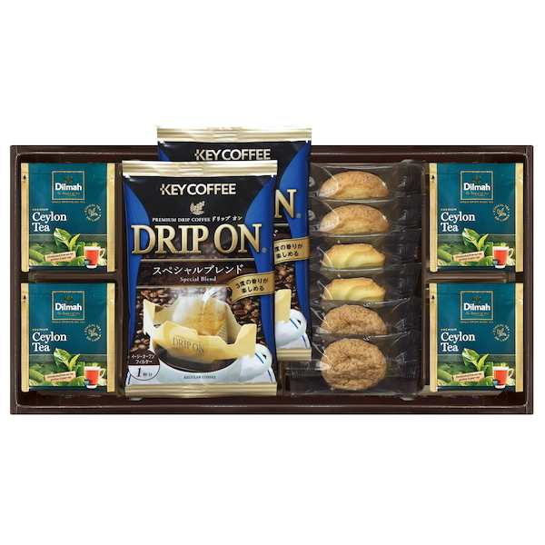 ドリップコーヒー&セイロンティーと3種類のクッキー詰合せ