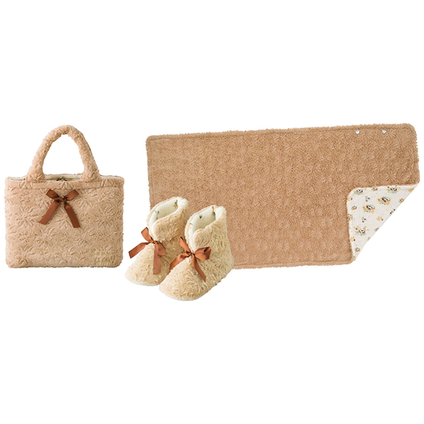 サ･ヴァ･ビアン マイクロファイバー ルームシューズ・バッグ・4ウェイケットセット