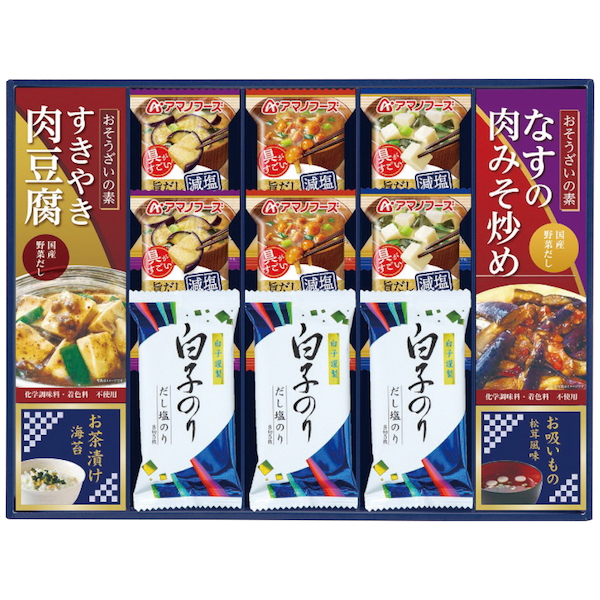 [味之庵]キッコーマン＆アマノフーズ＆白子のり詰合せ