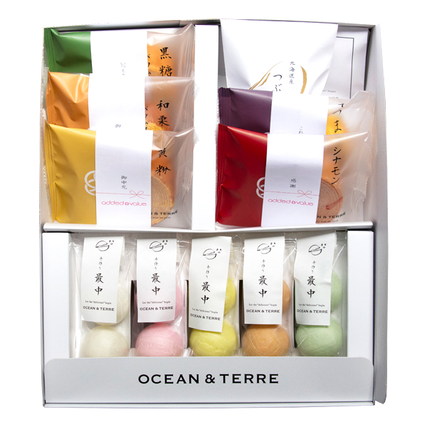 【ロゴ入れ 帯付き】[OCEAN&TERRE]極バーム&手作り最中セットC