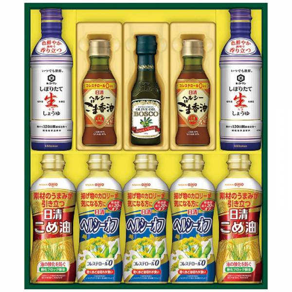 [日清オイリオ]ヘルシーオイル＆キッコーマン生しょうゆギフト